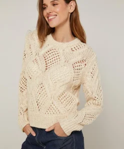 Rodier Pulls|Pull Anastasia en Laine mélangé blanc ivoire