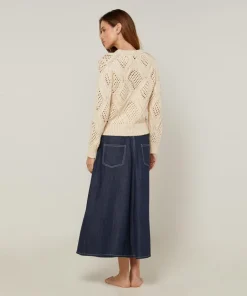 Rodier Pulls|Pull Anastasia en Laine mélangé blanc ivoire