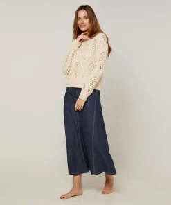 Rodier Pulls|Pull Anastasia en Laine mélangé blanc ivoire