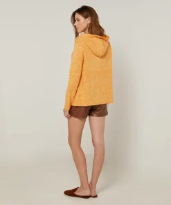 Rodier Pulls|Pull Ayumi à capuche chiné jaune