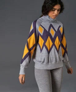 Rodier Pulls|Pull Bethsabée 100% laine col roulé jacquard gris souris