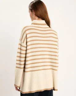 Lauren Vidal Pulls|Pull Billie rayé camel