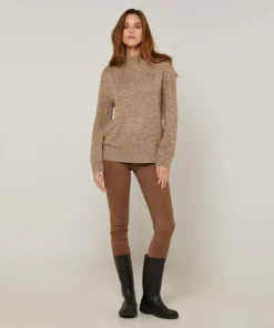 Rodier Pulls|Pull chiné Leonarde col montant marron