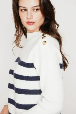 C&Jo Sweats|Pull col montant ajouré naturel