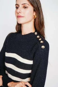 C&Jo Sweats|Pull col montant ajouré noir