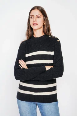 C&Jo Sweats|Pull col montant ajouré noir