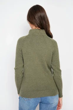 C&Jo Pulls|Pull col montant kaki