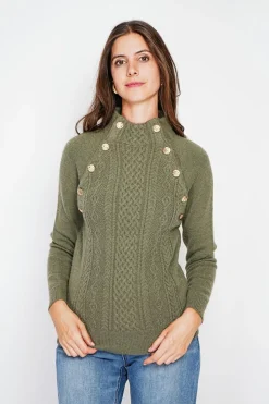 C&Jo Pulls|Pull col montant kaki