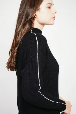 C&Jo Pulls|Pull col montant noir