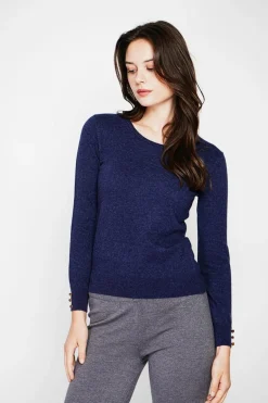 C&Jo Pulls|Pull col rond classique bleu nuit