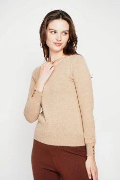 C&Jo Pulls|Pull col rond classique nougat