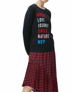 Marc O'Polo Pulls|Pull col rond fin écriture bleu marine