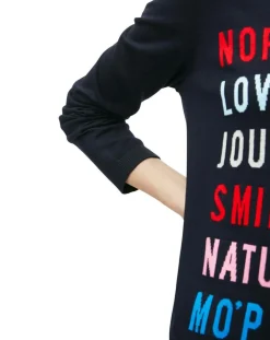 Marc O'Polo Pulls|Pull col rond fin écriture bleu marine