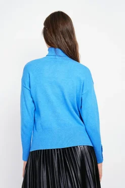 Assuili Sweats|Pull col roulé azur