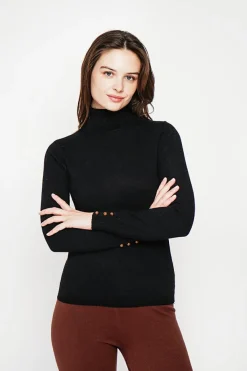 C&Jo Sweats|Pull col roulé classique noir