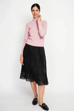 Assuili Pulls|Pull col roulé classique rose poudre