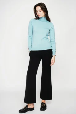 C&Jo Pulls|Pull col roulé classique turquoise