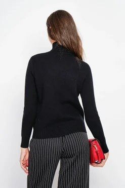 Assuili Sweats|Pull col roulé fourré noir