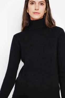 Assuili Sweats|Pull col roulé fourré noir