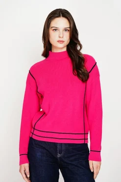 C&Jo Sweats|Pull col roulé montant fushia