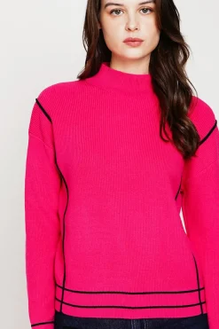 C&Jo Sweats|Pull col roulé montant fushia