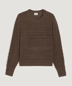 Rodier Pulls|Pull Colombine ajouré marron havane