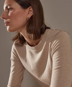 Rodier Pulls|Pull Dahlia col rond marron moka