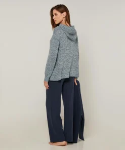 Rodier Pulls|Pull Domitille à capuche chiné bleu