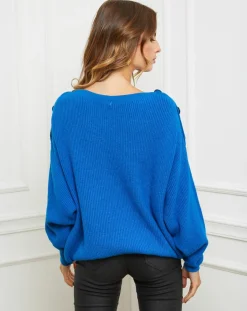Fleur de cachemire Pulls|Pull Ella bleu roi