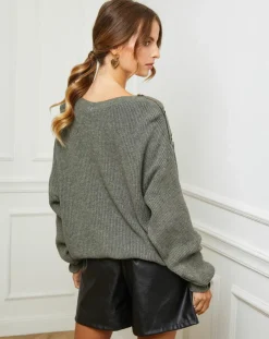 Fleur de cachemire Pulls|Pull Ella kaki