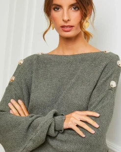 Fleur de cachemire Pulls|Pull Ella kaki