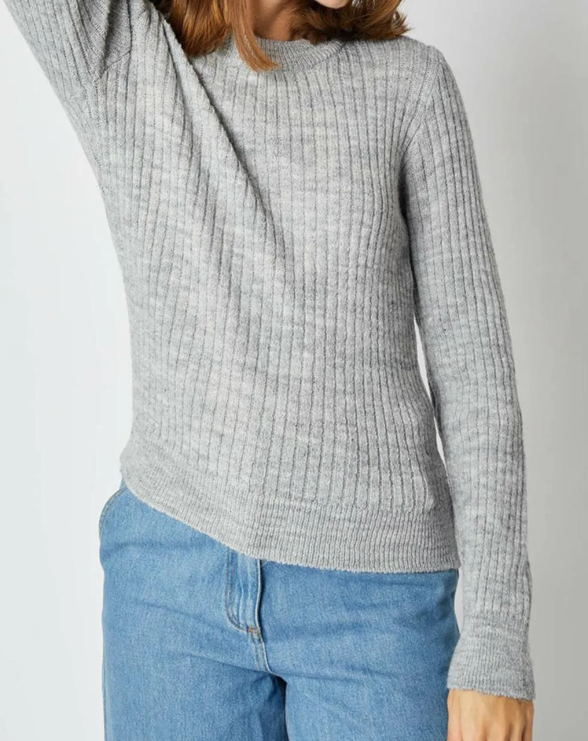 An'ge Pulls|Pull Emma en Maille mélangée gris perle