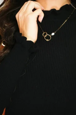 C&Jo Pulls|Pull en Cachemire & Soie mélangés col montant noir