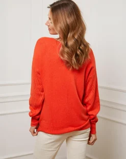 Fleur de cachemire Pulls|Pull en Cachemire mélangé Abigael orange