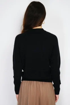 C&Jo Pulls|Pull en Cachemire mélangé boutons fantaisie noir