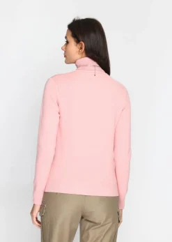C&Jo Pulls|Pull en Cachemire mélangé col roulé fourré thermique rose