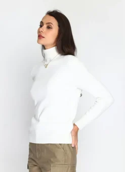 C&Jo Pulls|Pull en Cachemire mélangé col roulé fourré thermique naturel