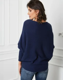 Fleur de cachemire Pulls|Pull en Cachemire mélangé Lena marine