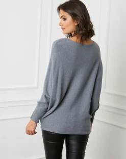 Fleur de cachemire Pulls|Pull en Cachemire mélangé Lena gris foncé