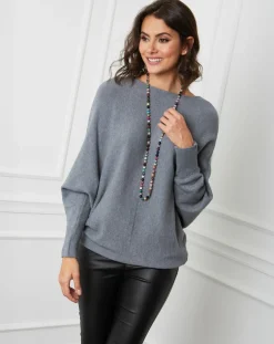 Fleur de cachemire Pulls|Pull en Cachemire mélangé Lena gris foncé