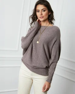 Fleur de cachemire Pulls|Pull en Cachemire mélangé Lena taupe