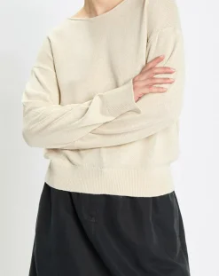 Marc O'Polo Pulls|Pull en Coton & Lin Col Bateau beige clair