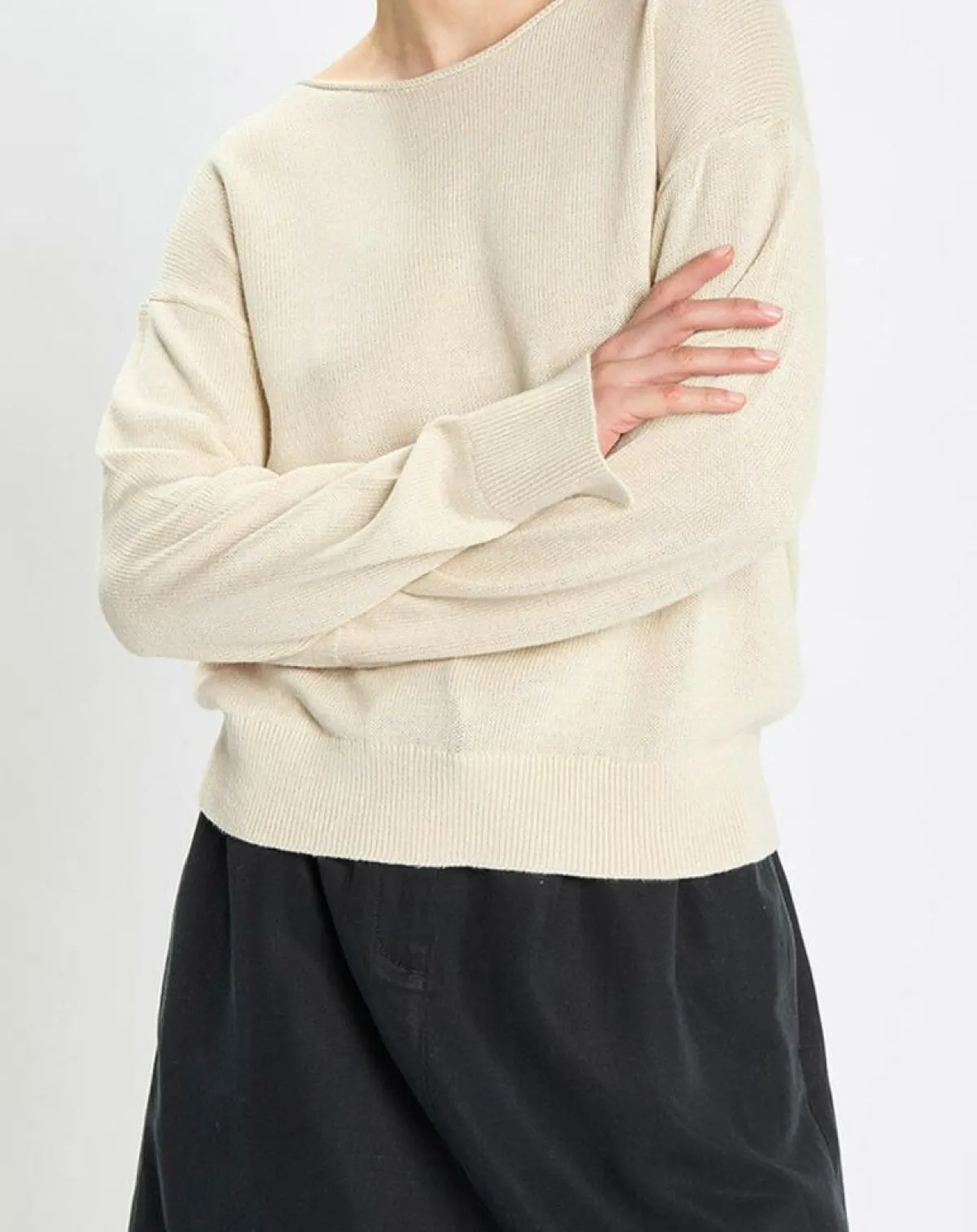 Marc O'Polo Pulls|Pull en Coton & Lin Col Bateau beige clair