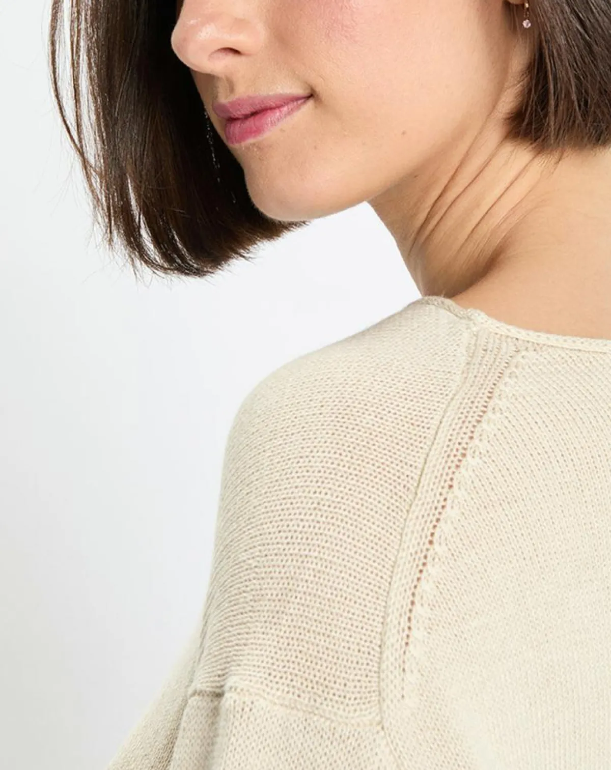 Marc O'Polo Pulls|Pull en Coton & Lin Col Bateau beige clair