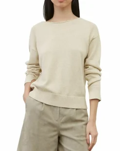 Marc O'Polo Pulls|Pull en Coton & Lin Col Bateau beige clair