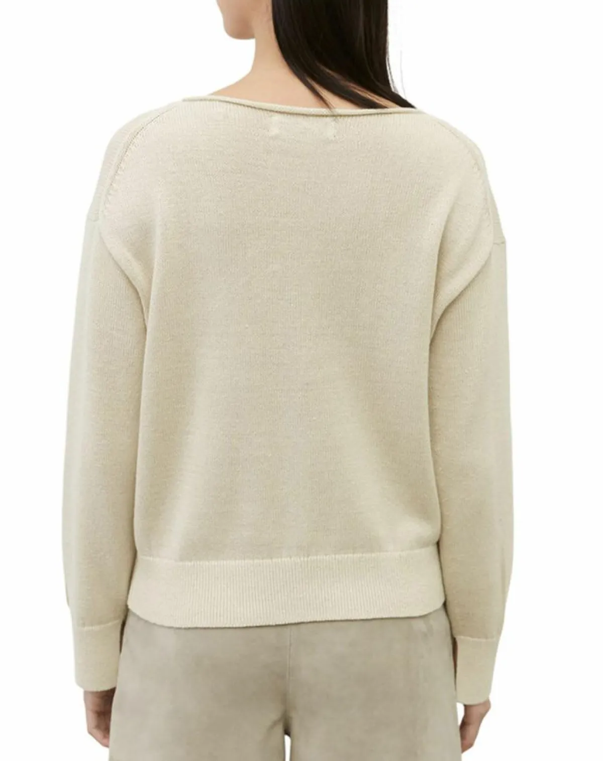 Marc O'Polo Pulls|Pull en Coton & Lin Col Bateau beige clair