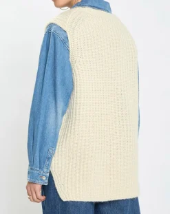 Marc O'Polo Pulls|Pull en Coton, Laine & Alpaga mélangés sans manches écru