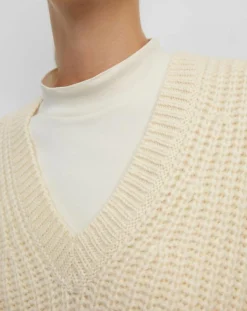 Marc O'Polo Pulls|Pull en Coton, Laine & Alpaga mélangés sans manches écru