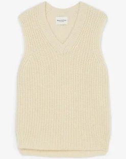 Marc O'Polo Pulls|Pull en Coton, Laine & Alpaga mélangés sans manches écru