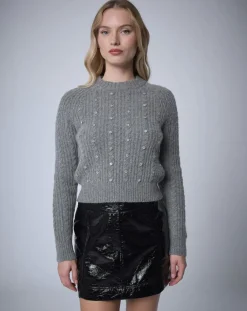 Manoush Pulls|Pull en Laine & Alpaga mélangés Torsade gris